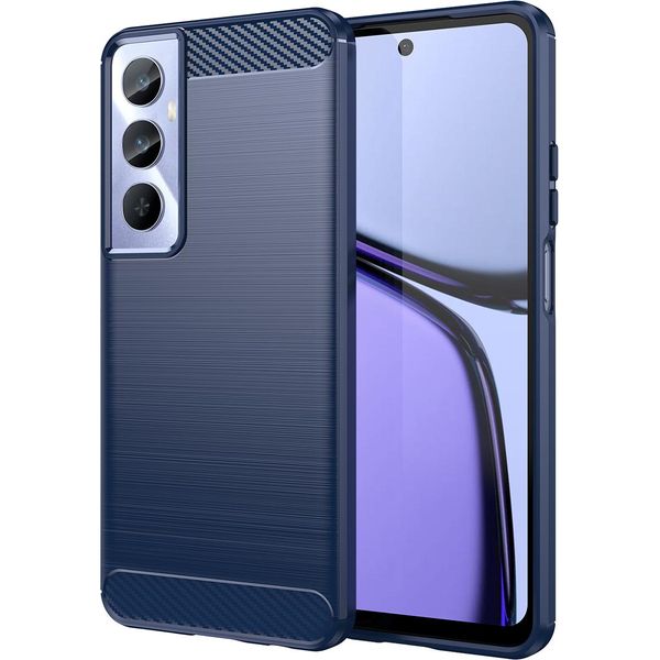 Custodia Per Realme C65 4G In Silicone Tpu Morbido, Fibra Di Carbonio, Custodia Protettiva Antiurto Blu-image