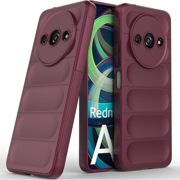 Custodia Per Xiaomi Redmi A3 Custodia Protettiva In Silicone Tpu Morbido Antiurto Maroon-image