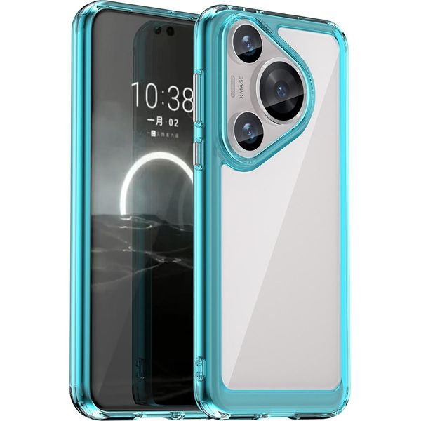 Custodia Per Huawei Pura 70 Pro / 70 Pro+ Trasparente, Antiurto Custodia Protettiva In Silicone Tpu Azzurro-image
