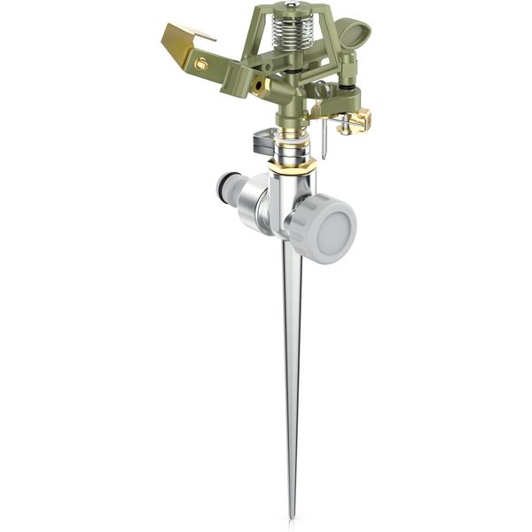 Irrigatore Circolare Brandson A Intervalli, Irrigatore Per Prato A Pulsazioni, Irrigatore A Pulsazioni A 360°, Per Superfici Fino A 450 M², (1-St), Irrigatore Per Prato, Portata 12 M, Compatibile Gardena-image