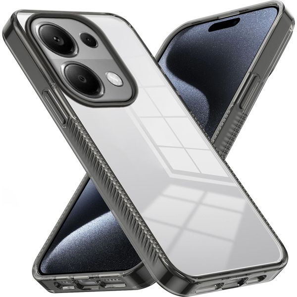 Custodia Per Xiaomi Redmi Note 13 Pro 4G Custodia Protettiva In Tpu Antiscivolo, Trasparente, Antiurto Nero-image