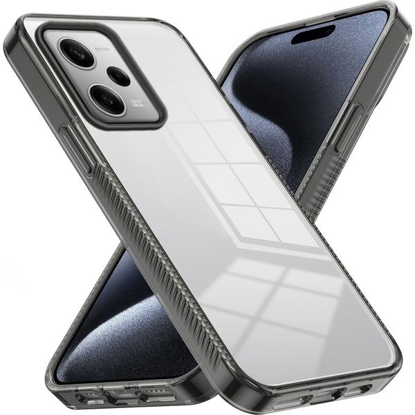 Custodia Per Xiaomi Redmi Note 12 Pro Custodia Protettiva In Tpu Antiscivolo, Trasparente, Antiurto Nero-image
