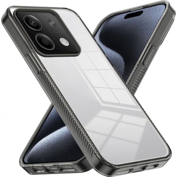 Custodia Per Xiaomi Redmi Note 13 Custodia Protettiva In Tpu Antiscivolo, Trasparente, Antiurto Nero-image