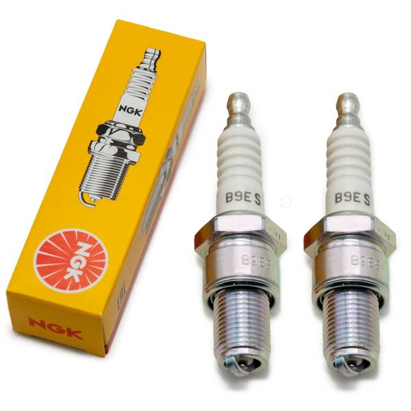 Set Di Candele Ngk 2X B9ES, Filettatura Lunga 19,0 Mm Ø 14,0 Mm, 2108 / 2611 / 7148-image