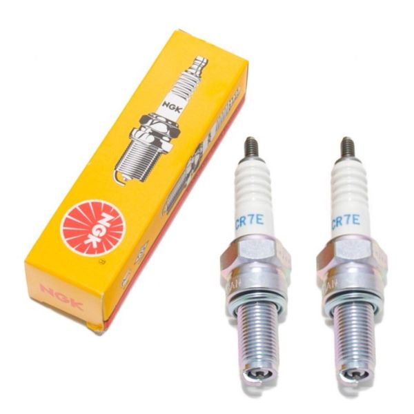 Set Di Candele Ngk 2X CR7E Con Soppressione Delle Interferenze, Filettatura Lunga 19,0 Mm Ø 10,0 Mm Esagono 16,0 Mm, Distanza Tra Gli Elettrodi 0,75 Mm, Potere Calorifico 7, 4509 / 4578 / 7513-image