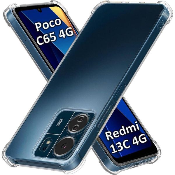 Custodia Per Xiaomi Poco C65 / Redmi 13C Custodia Morbida E Trasparente Per Telefoni Cellulari Con Angoli Rinforzati Paraurti Protettivi-image