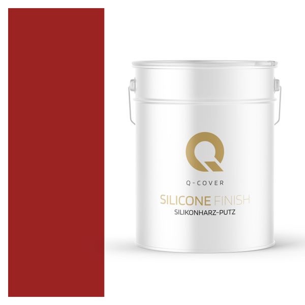 Intonaco Alla Resina Siliconica | Rosso Segnale Ral 3001 | Intonaco Di Attrito | Intonaco Siliconico | Intonaco Per Facciate | 25 Kg 3Mm | Intonaco Per Graffiatura Intonaco Strutturato Intonaco Finito Pareti Q-COVER-image