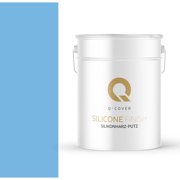 Intonaco Di Resina Siliconica | Azzurro | Intonaco Di Attrito | Intonaco Di Silicone | Intonaco Per Facciate | 25 Kg 2 Mm | Intonaco Graffiato Intonaco Strutturato Finitura Di Pareti E Soffitti In Gesso-image