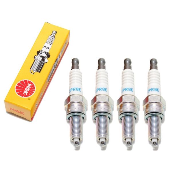 Set Di Candele Ngk 4X CPR8E Con Soppressione Delle Interferenze, Filettatura Lunga 19,0 Mm Ø 10,0 Mm Esagono 16,0 Mm, Distanza Tra Gli Elettrodi 0,75 Mm, Potere Calorifico 8, 7411-image