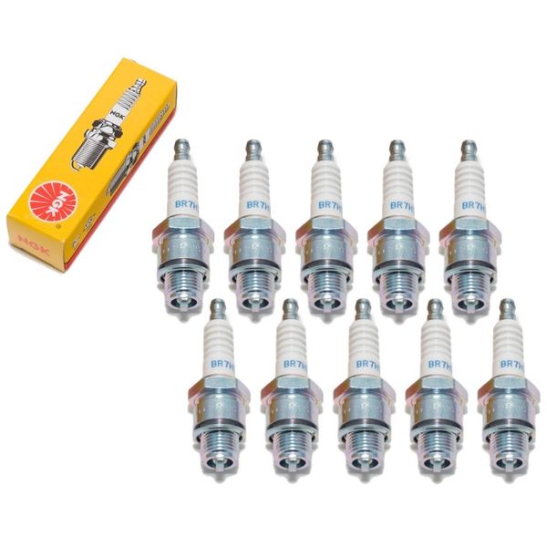 Set Di Candele Ngk 10X BR7HS Con Soppressione Delle Interferenze, Filettatura Corta 12,7 Mm Ø 14,0 Mm Esagono 20,8 Mm, Distanza Tra Gli Elettrodi 0,75 Mm, Potere Calorifico 7, 4122 / 4737 / 5417 / 7852-image