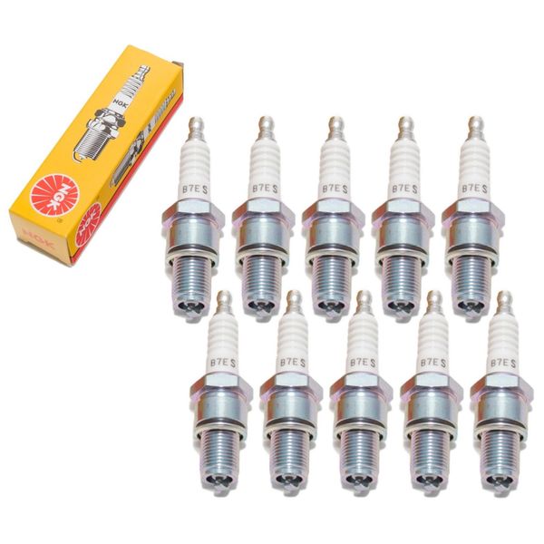 Set Di Candele Ngk 10X B7ES, Filettatura Lunga 19,0 Mm Ø 14,0 Mm Esagono 20,8 Mm, Distanza Tra Gli Elettrodi 0,75 Mm, Potere Calorifico 7, 1111 / 2877-image
