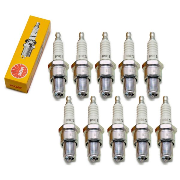 Set Di Candele Ngk 10X B9ES, Filettatura Lunga 19,0Mm Ø 14,0Mm Esagono 20,8Mm, Distanza Tra Gli Elettrodi 0,75Mm, Potere Calorifico 9, 2108 / 2611 / 7148-image