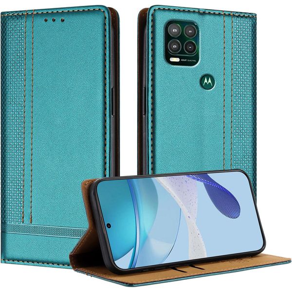 Custodia Per Motorola Moto G Stylus 5G 2021 In Pelle Con Funzione Stand Verde-image
