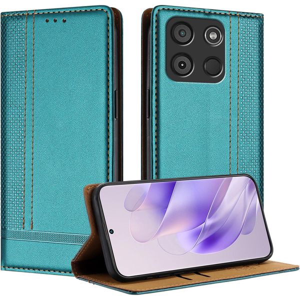 Custodia Per Itel A60 / Itel A60S In Pelle Con Funzione Stand Verde-image