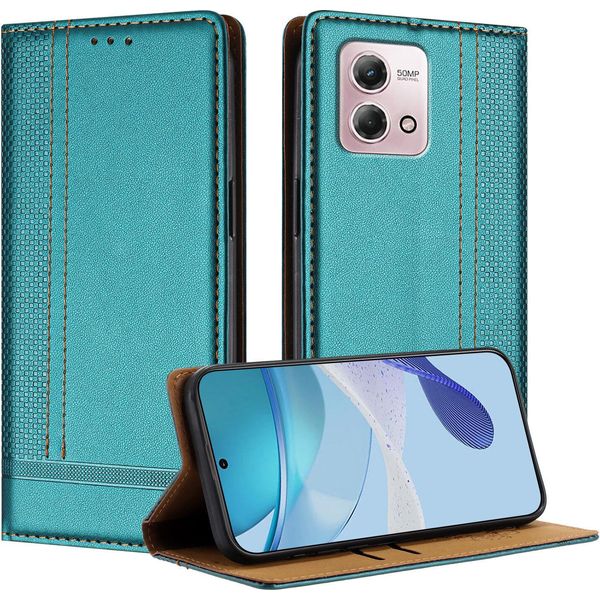 Custodia Per Motorola Moto G Stylus 4G 2023 In Pelle Con Funzione Stand Verde-image