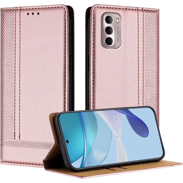 Custodia Per Motorola Moto G Stylus 4G 2022 In Pelle Con Funzione Di Supporto Rosa-image