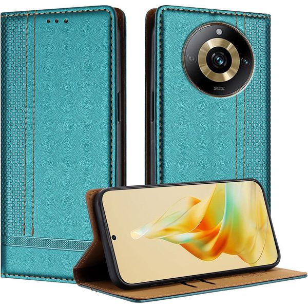 Custodia Per Telefono Cellulare Per Realme 11 Pro In Pelle Flip Custodia Protettiva Con Funzione Stand Verde-image