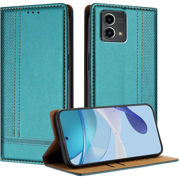 Custodia Per Motorola Moto G Stylus 5G 2024 In Pelle Con Funzione Stand Verde-image