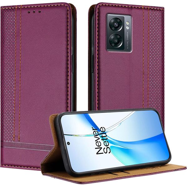 Custodia Per Oneplus Nord N300 Custodia Flip In Pelle Con Funzione Di Supporto Viola-image