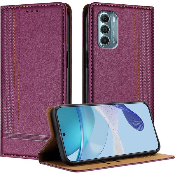 Custodia Per Motorola Moto G Stylus 5G 2022 Pelle Flip Cover Con Stand Viola-image