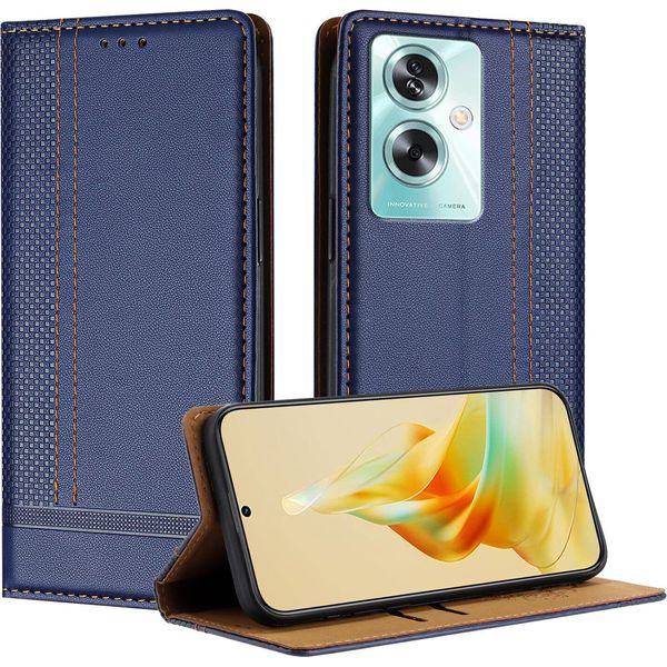 Custodia Per Oppo A79 5G In Pelle Flip Case Con Funzione Stand Blu-image