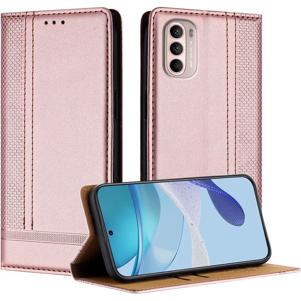 Custodia Per Motorola Moto G31 G41 In Pelle Con Funzione Di Supporto Rosa-image