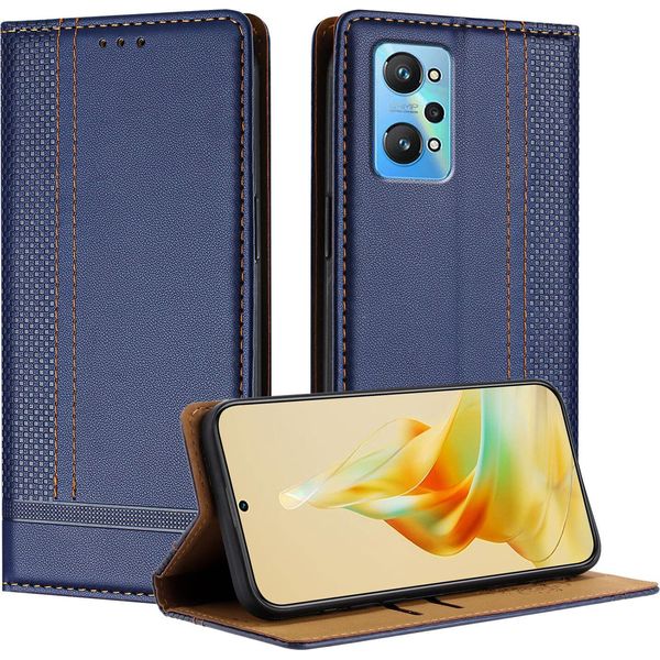 Custodia Per Telefono Cellulare Per Realme Gt Neo 3T In Pelle Flip Custodia Protettiva Con Funzione Stand Blu-image