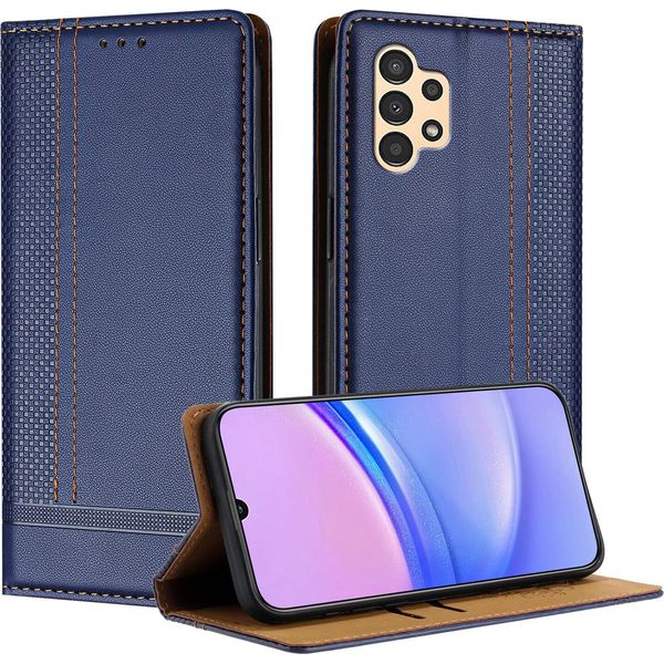 Custodia Per Samsung Galaxy A04S A04 A13 5G/4G Custodia In Pelle Flip Con Funzione Stand Blu-image