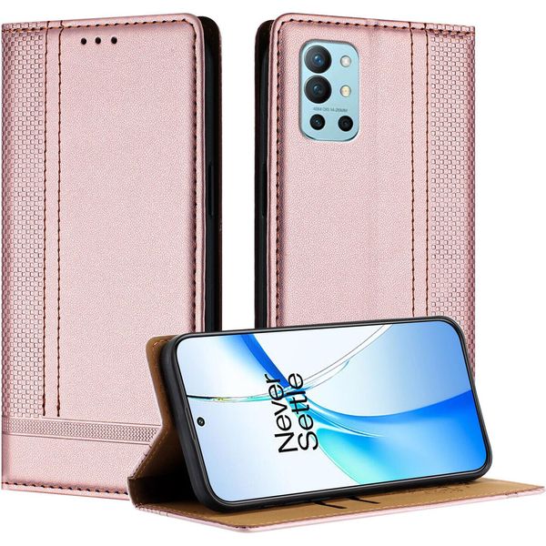 Custodia Per Telefono Cellulare Per Oneplus 9R In Pelle Flip Custodia Protettiva Con Funzione Di Stand Rosa-image