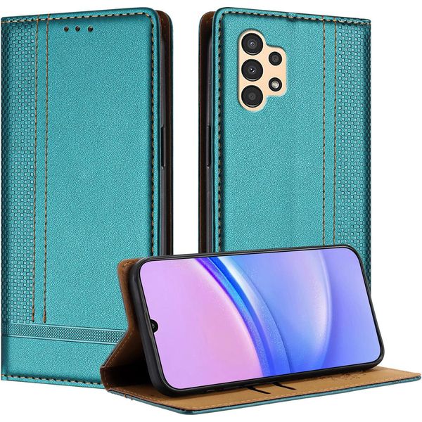 Custodia Per Samsung Galaxy A04S A04 A13 5G/4G In Pelle Con Funzione Stand Verde-image
