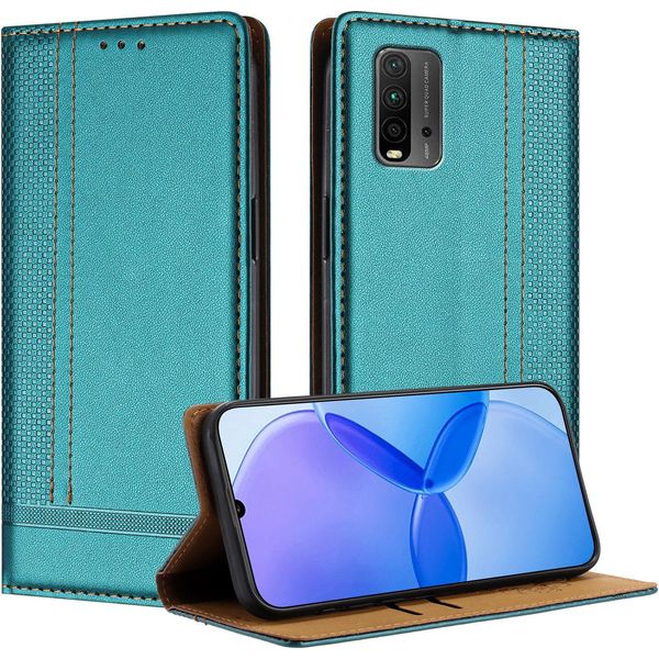 Custodia Per Xiaomi Poco M3 /Redmi 9T In Pelle Flip Case Con Funzione Stand Verde-image