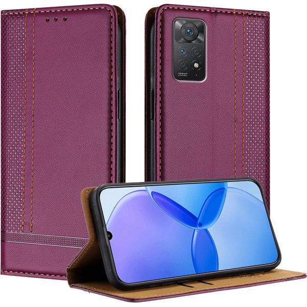 Custodia Per Xiaomi Redmi Note 11 Pro/Note 11 Pro+ 5G/Note 12 Pro 4G Custodia Flip In Pelle Con Funzione Stand Viola-image