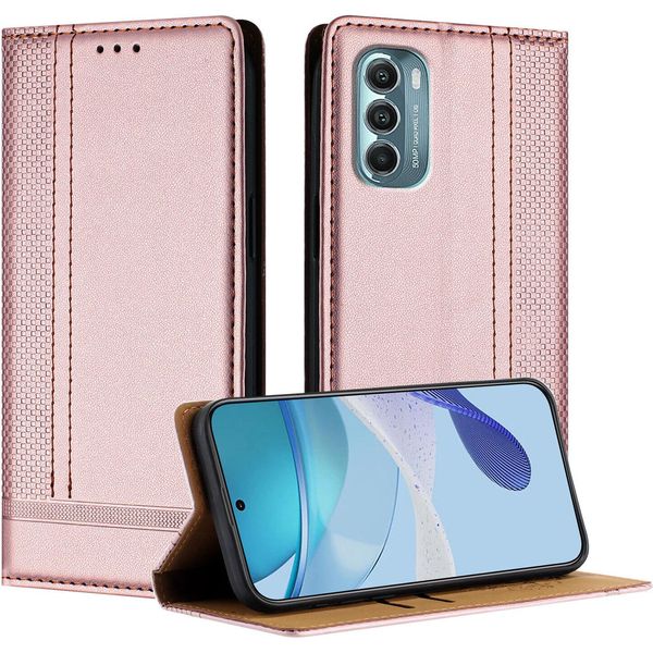Custodia Per Motorola Moto G Stylus 5G 2022 Custodia Flip In Pelle Con Funzione Stand Rosa-image
