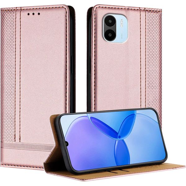 Custodia Per Xiaomi Redmi A1 In Pelle Con Funzione Di Supporto Rosa-image