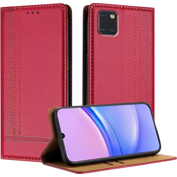 Custodia Per Cellulare Per Samsung Galaxy Note 10 Lite In Pelle Flip Custodia Protettiva Con Funzione Stand Rosso-image