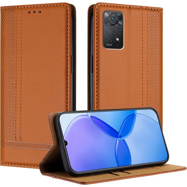 Custodia Per Xiaomi Redmi Note 11 Pro/Note 11 Pro+ 5G/Note 12 Pro 4G Custodia Flip In Pelle Con Funzione Stand Brown-image