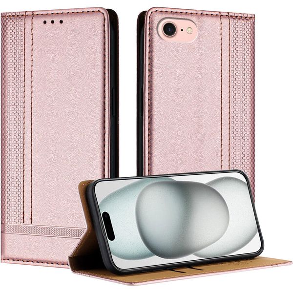 Custodia Per Iphone 8/7/6S/6 In Pelle Con Funzione Di Supporto Rosa-image