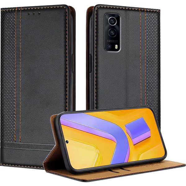 Custodia Per Vivo Y52S In Pelle Con Funzione Stand Nero-image