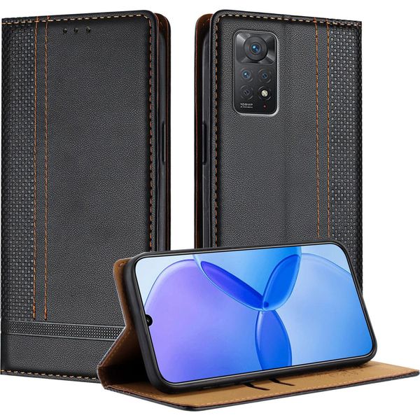 Custodia Per Xiaomi Redmi Note 11 Pro/Note 11 Pro+ 5G/Note 12 Pro 4G Custodia Flip In Pelle Con Funzione Stand Nero-image