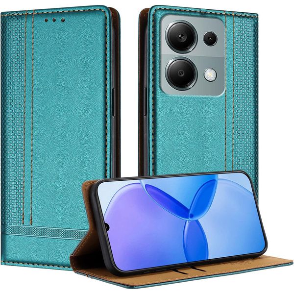 Custodia Per Xiaomi Redmi Note 13 Pro 4G In Pelle Flip Case Con Funzione Stand Verde-image