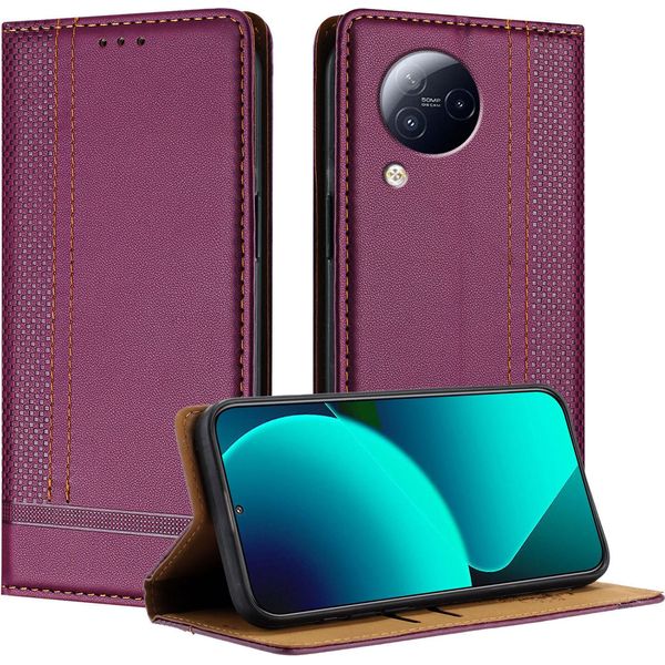 Custodia Per Telefono Cellulare Per Xiaomi Civi 3 In Pelle Flip Custodia Protettiva Con Funzione Stand Viola-image