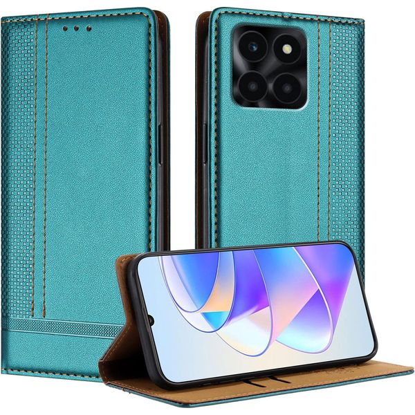 Custodia Per Telefono Cellulare Per Honor X6A In Pelle Flip Custodia Protettiva Con Funzione Stand Verde-image