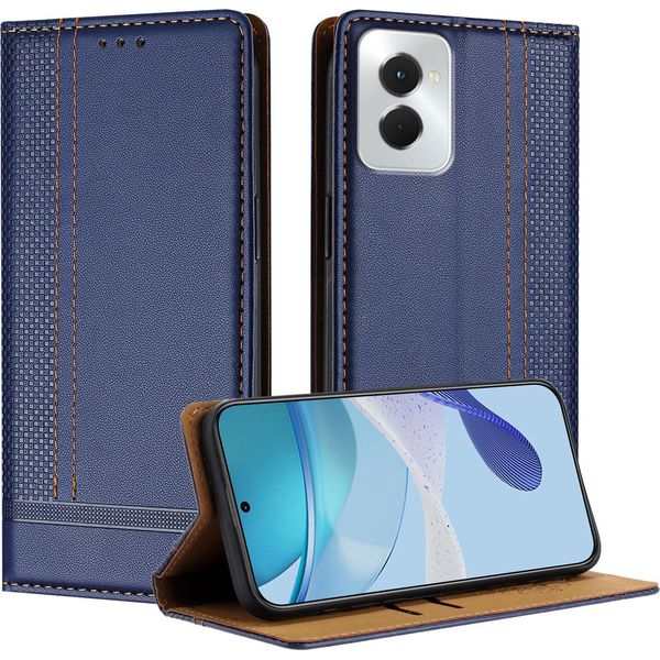 Custodia Per Motorola Moto G Power 5G 2024 Flip Cover In Pelle Con Funzione Stand Blu-image