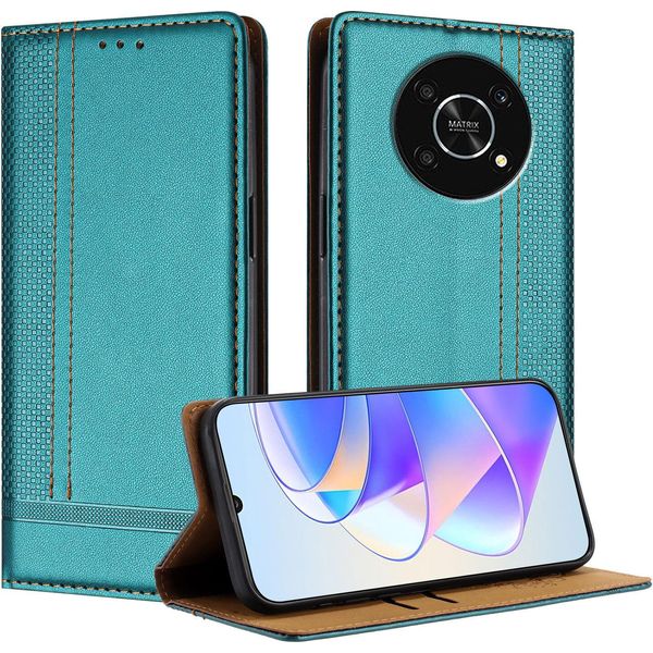 Custodia Per Telefono Cellulare Per Honor X9 In Pelle Flip Custodia Protettiva Con Funzione Stand Verde-image