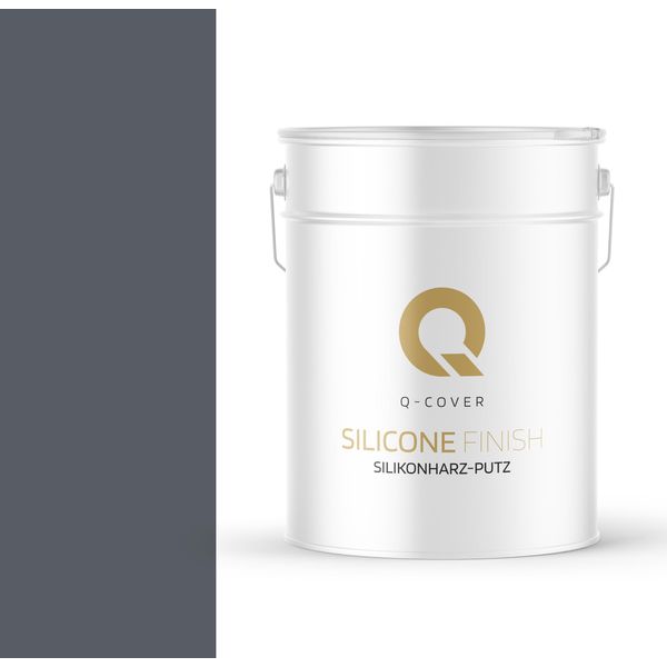Intonaco In Resina Siliconica | Grigio Grafite | Intonaco Di Attrito | Intonaco Siliconico | Intonaco Per Facciate | 25 Kg 2 Mm | Intonaco Graffiato Intonaco Strutturato Finitura Intonaco Pareti E Soffitti-image