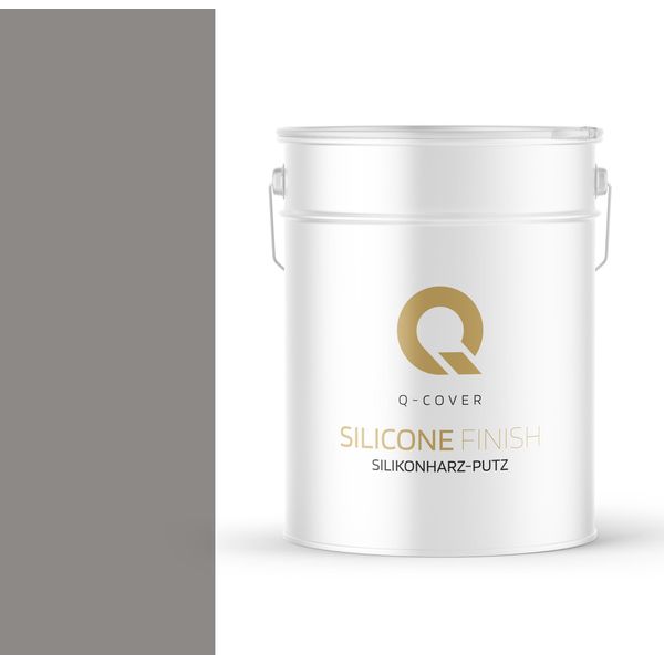 Intonaco Alla Resina Siliconica | Grigio Cemento | Intonaco Di Attrito | Intonaco Al Silicone | Intonaco Per Facciate | 25 Kg 2 Mm | Intonaco Graffiato Intonaco Strutturato Finitura Di Pareti E Soffitti In Gesso-image