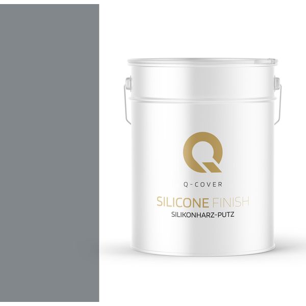 Intonaco Alla Resina Siliconica | Grigio-Blu Scuro | Intonaco Strutturato | Intonaco Siliconico | Intonaco Per Facciate | 25 Kg 1 Mm | Intonaco Per Graffiatura Intonaco Strutturato Intonaco Finito Muri-image