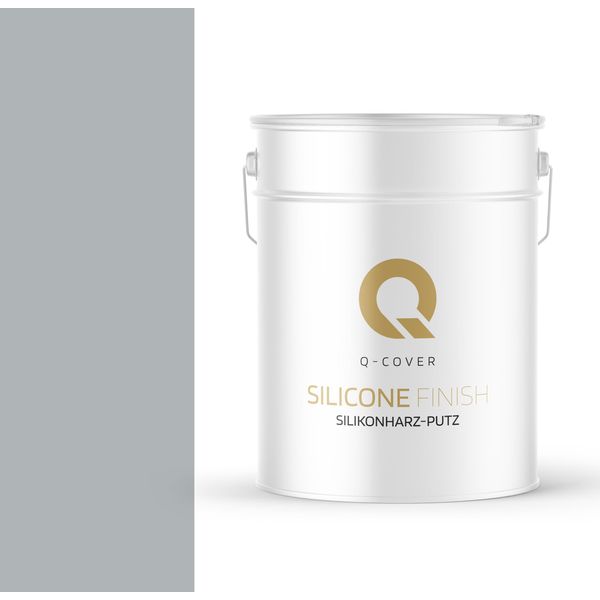 Intonaco Alla Resina Siliconica | Grigio-Blu Chiaro | Intonaco Strutturato | Intonaco Siliconico | Intonaco Per Facciate | 25 Kg 1,5 Mm | Intonaco Graffiato Intonaco Strutturato Intonaco Finito Pareti| | Q-COVER-image