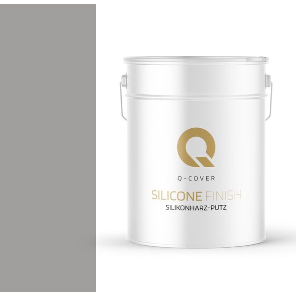 Intonaco Di Resina Siliconica | Grigio Platino | Intonaco Di Attrito | Intonaco Di Silicone | Intonaco Per Facciate | 25 Kg 2 Mm | Intonaco Graffiato Intonaco Strutturato Finitura Di Pareti E Soffitti In Gesso-image