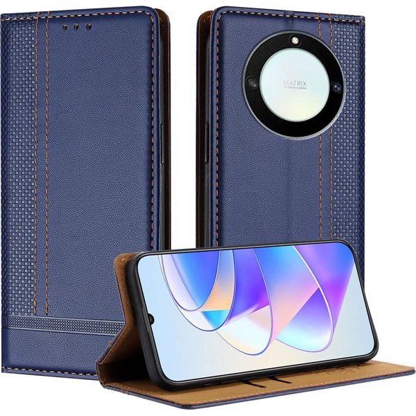 Custodia Per Honor X9A/Magic5 Lite In Pelle Flip Cover Con Funzione Stand Blu-image